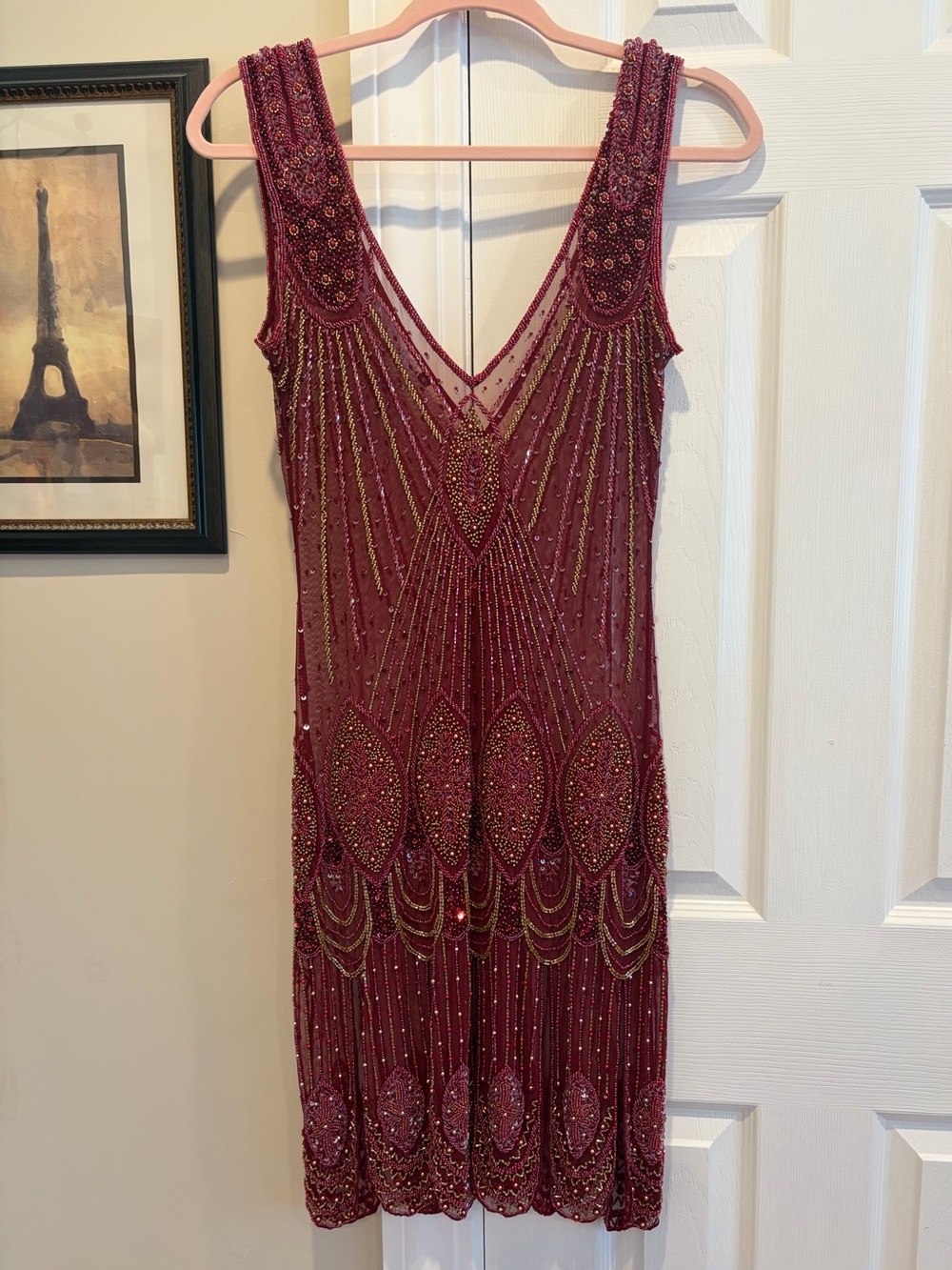 1920’s Inspired Hand Beaded Flapper Dress 🤍